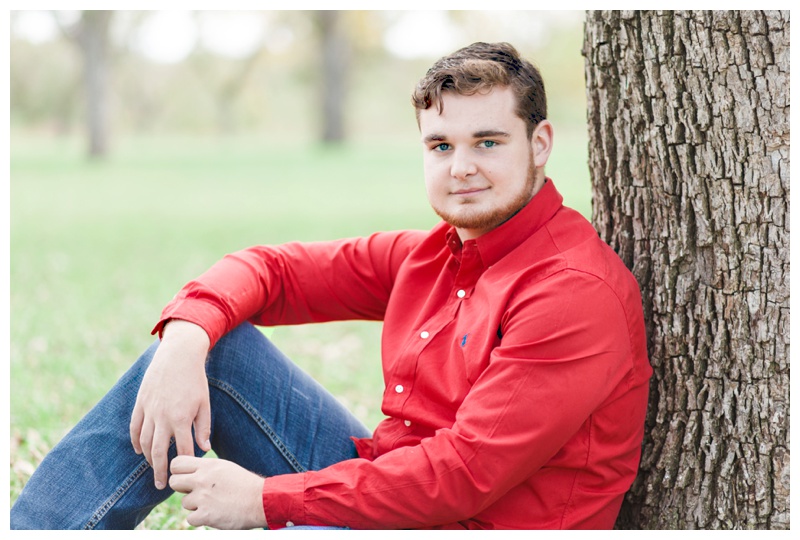 Guy Senior Portrait at Berry Springs Park in Georgetown, Texas