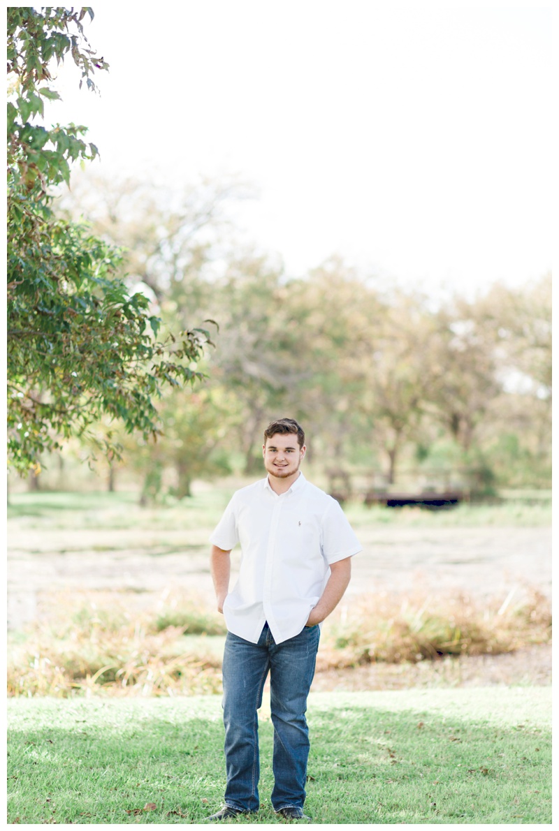 Guy Senior Portrait at Berry Springs Park in Georgetown, Texas