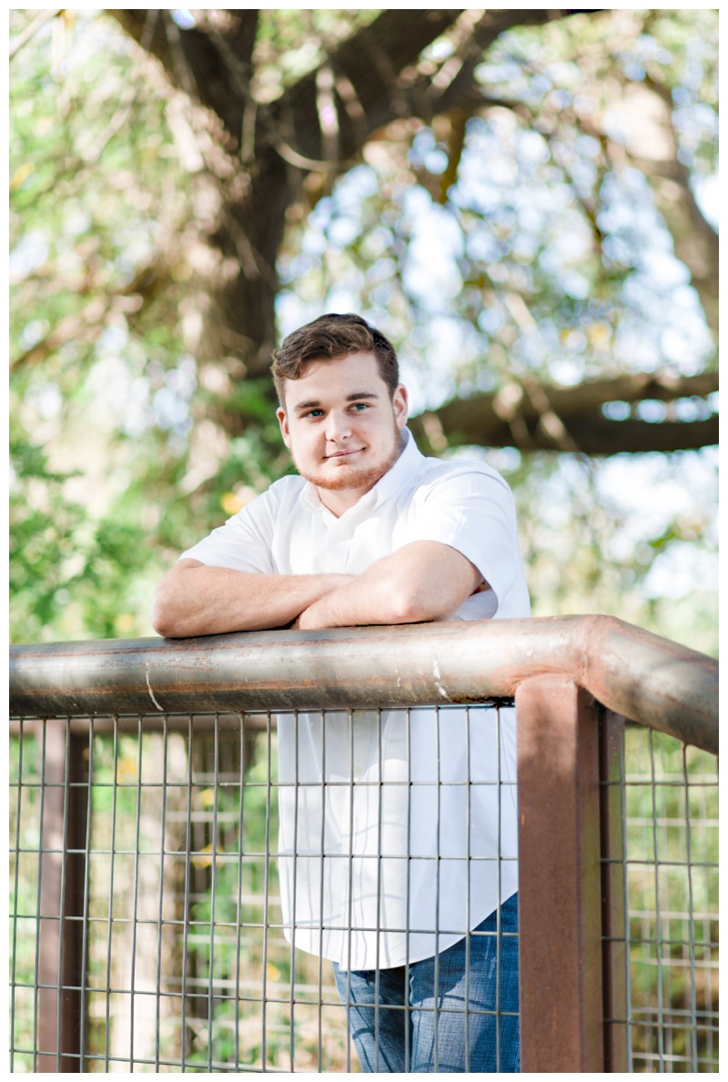 Guy Senior Portrait at Berry Springs Park in Georgetown, Texas