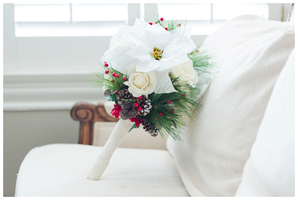pointsettia christmas wedding bouquet
