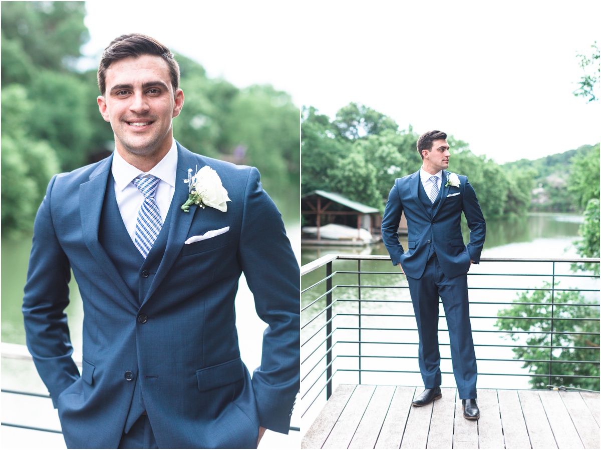 outdoor austin wedding groom portrait