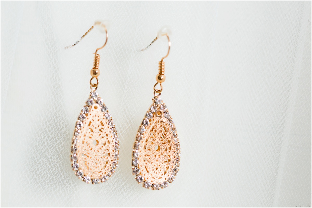 Gold wedding earrings