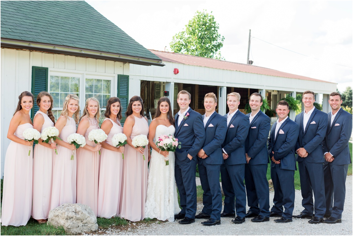 blush and navy wedding party