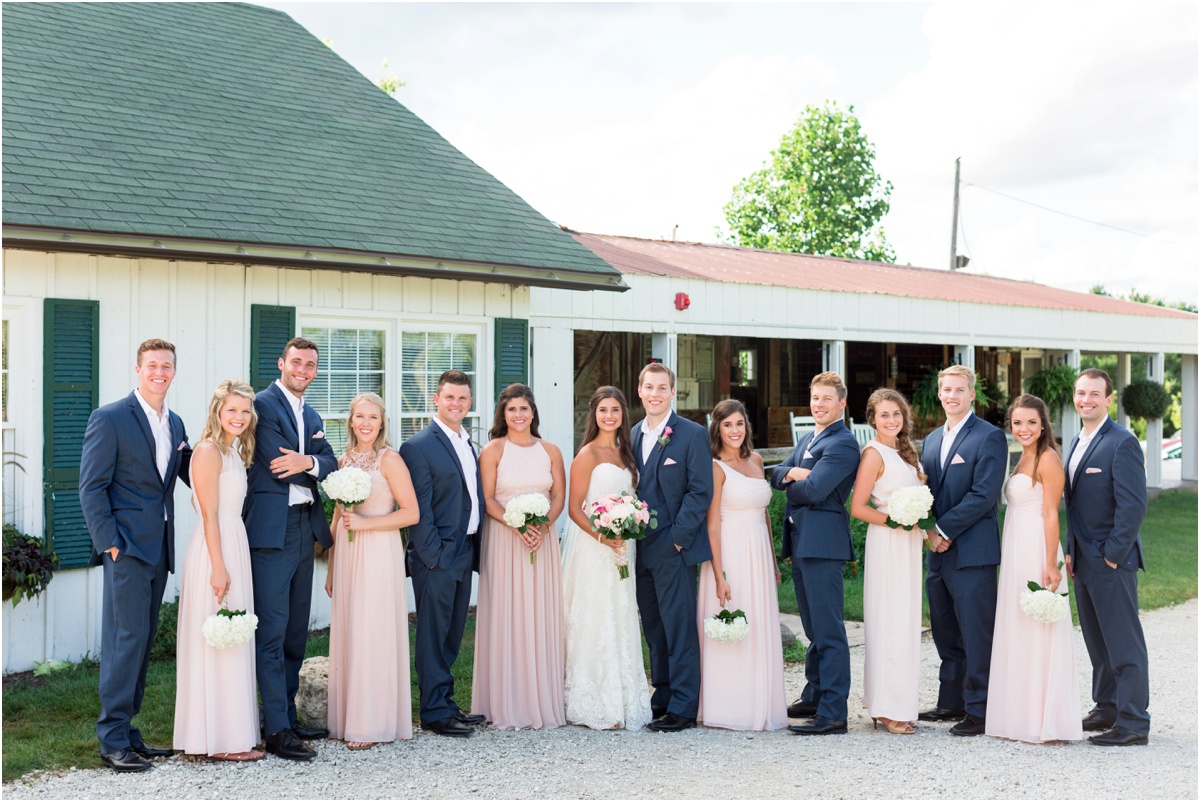 blush and navy wedding party