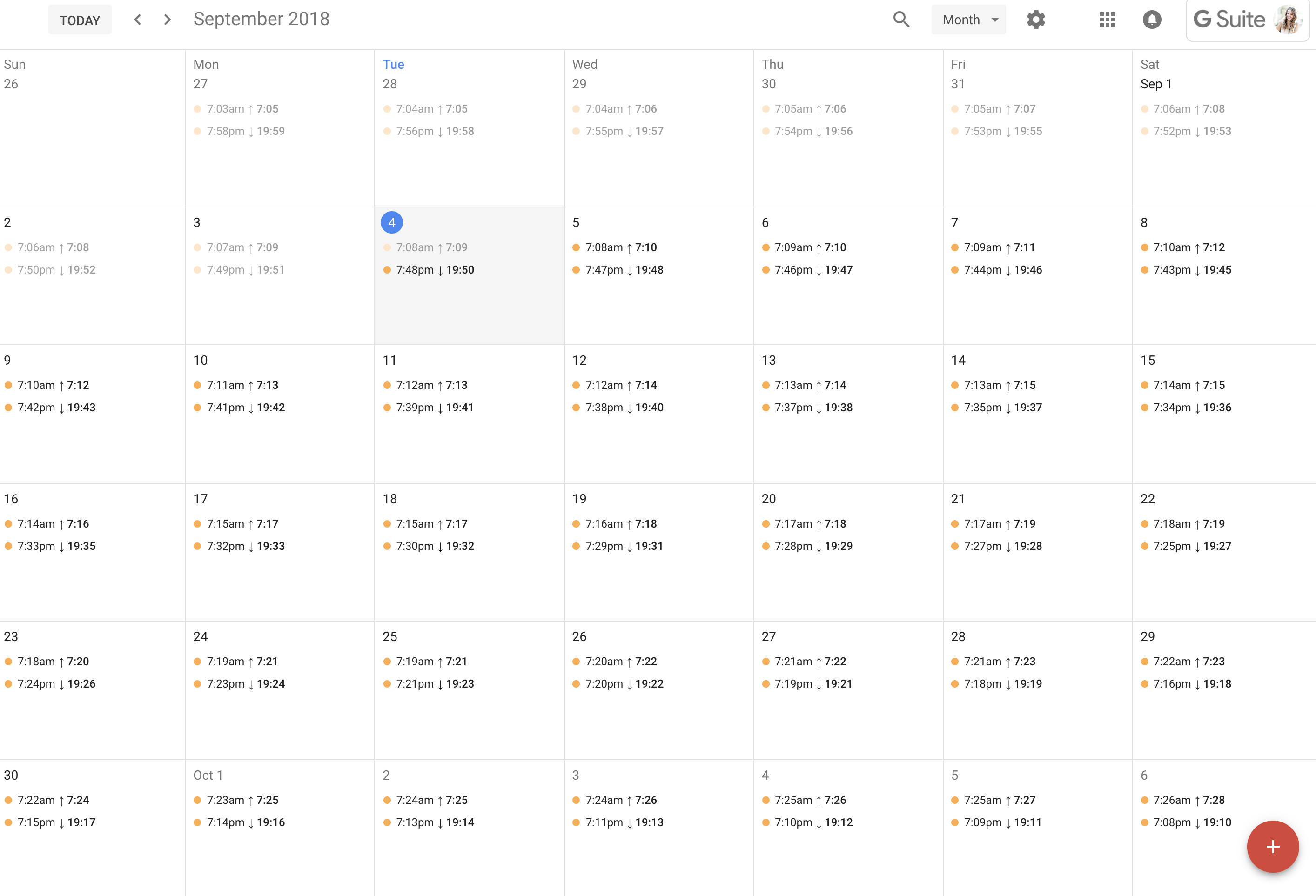 Add Sunrise and Sunset Times to Google Calendar