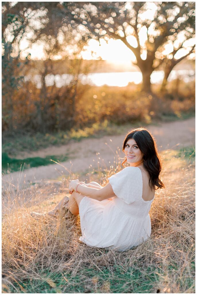 Malibu senior photo at golden hour in Southern California field